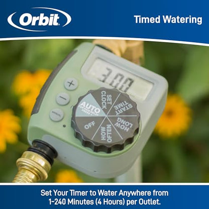 Orbit 62056 One Outlet Single-Dial Hose Faucet Timer (Pack of 2) - size: Single (Pack of 2)