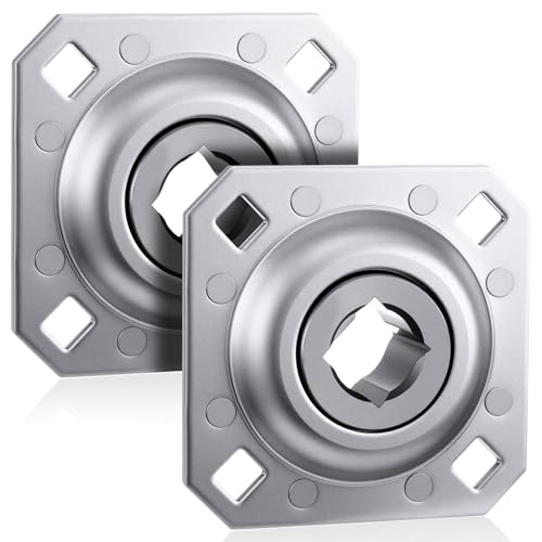 Threlaco 2 Pcs Disc Harrow Bearing 1" Square Bore Disc Harrow Flange Bearing Unit with 4-1/2" Bolt Holes for Farming Applications - size: 1 Inch