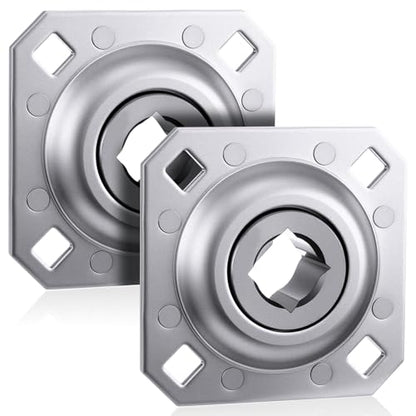 Threlaco 2 Pcs Disc Harrow Bearing 1" Square Bore Disc Harrow Flange Bearing Unit with 4-1/2" Bolt Holes for Farming Applications - size: 1 Inch