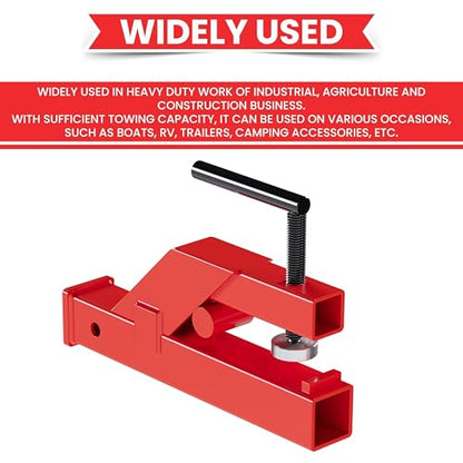 HECASA Clamp On Trailer Hitch 2" Ball Tractor Mount Receiver Hitch Mount Adapter Compatible with Deere Bobcat Tractor Bucket