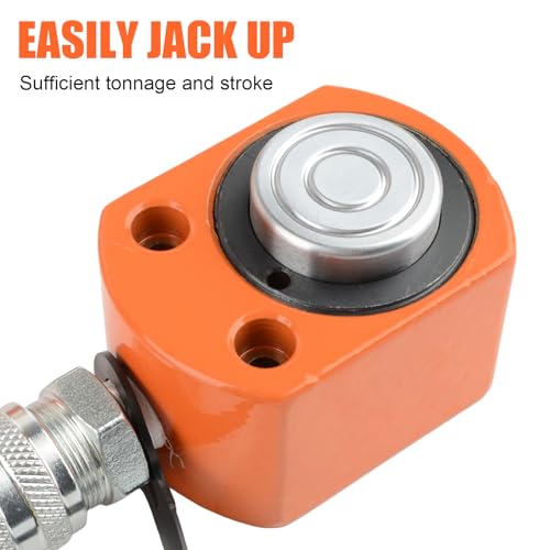 HZLZRZ 20 Ton Hydraulic Ram Jack and Single Acting Lifting Cylinders, Porta Power Hydraulic Kit, Industrial Mini Cylinder, Stroke 0.44in (Jack/201) - style: Jack/201