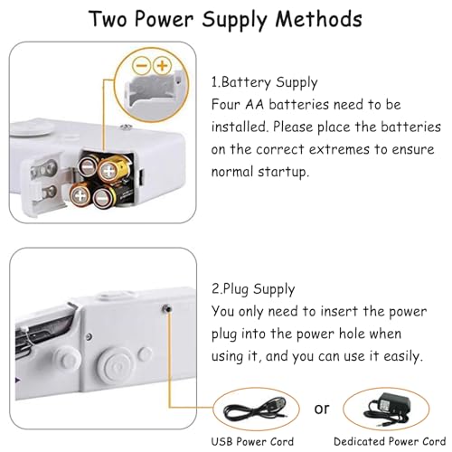 Handheld Sewing Machine, Portable Mini Hand Held Sewing Machine Cordless Electric Stitching Device, DIY Hand Sewer Machine for Household, Travel (Does Not Include A Battery)