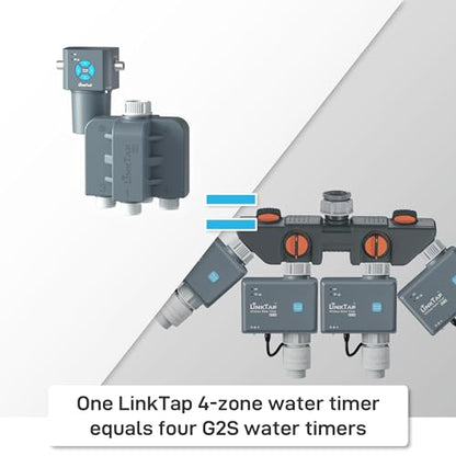 LinkTap Q1 4-Port Smart Water Timer (Req. Gateway), Multiple Power Options - size: Q1 timer only