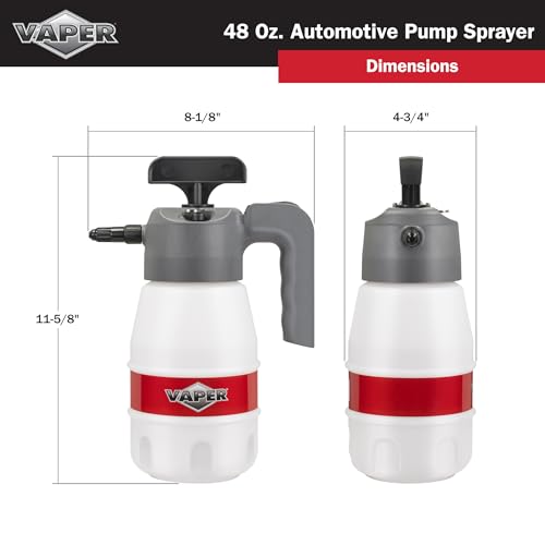 Vaper 19495 48oz Automotive Pump Sprayer, Pressurized Sprayer with Durable, High-Density Polyethylene Construction, Adjustable Nozzle for Multiple Spray Patterns