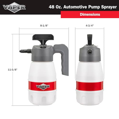 Vaper 19495 48oz Automotive Pump Sprayer, Pressurized Sprayer with Durable, High-Density Polyethylene Construction, Adjustable Nozzle for Multiple Spray Patterns