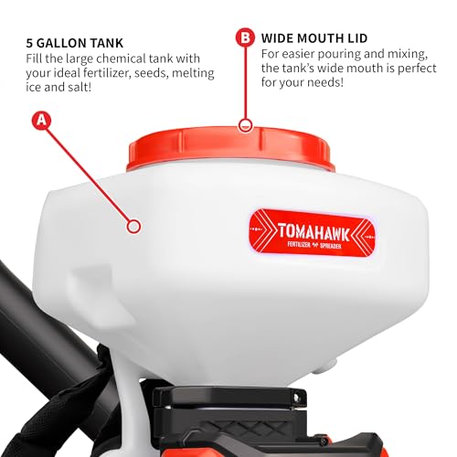 4 Gallon Backpack Battery-Powered Broadcast Fertilizer Spreader for Granular Fertilizer Seed Feed Salt Ice