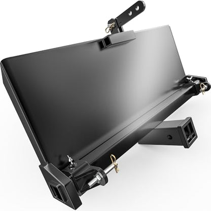 YINTATECH 3 Point Adapter Plate, Universal 5/16" 3 Point Attachment Adapter Skid Steer Plate with 2" Trailer Hitch Receiver, Adjustable Width Lift Arms from 8" to 43" for Tractor Loader
