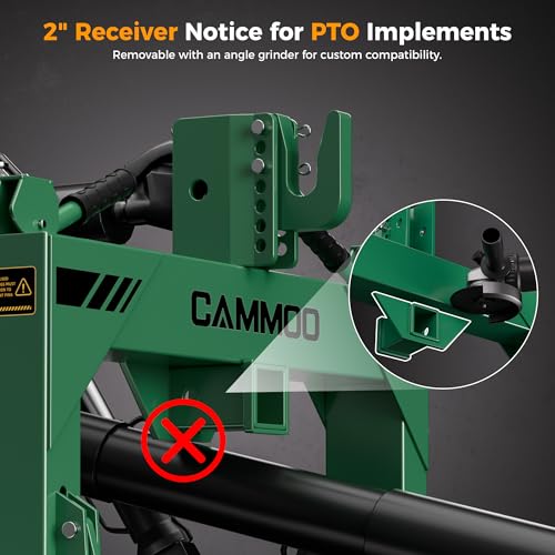 CAMMOO 3-Point Quick Hitch with 2" Receiver, Green - color: Green