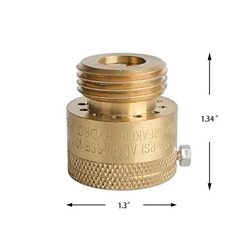 HYDRO MASTER Vacuum Breaker Valve,Hose Bib Backflow Preventer, 3/4 Inch, Brass Finish - size: 3/4 Inch