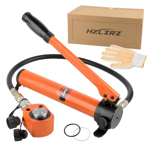 HZLZRZ 20 Ton Hydraulic Cylinder Jack with CP-180 Manual Hand Pump and Porta Power Kit - Industrial Mini Hydraulic Pump Cylinder for Machinery and Shipbuilding (RMC/201) - style: RMC/201
