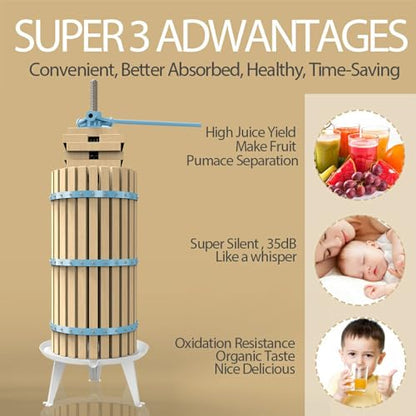 7.9Gallon/30L fruit press with 7L fruit crusher