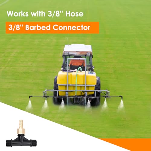 6-Nozzle Poly Boom Wand with 3/8" Brass Fitting, 7.5 Ft. ATV sprayer Boom, Wide-Coverage Agricultural & Lawn Spray Attachment for Tractors/UTVs (Fiberglass Wand) - style: Fiberglass Wand