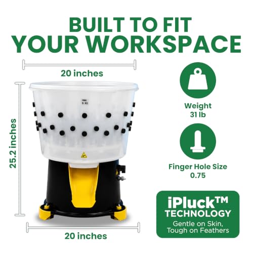 Hatching Time Portable Chicken Plucker Machine, 20" ABS Drum, 1-2 Chicken - size: 1–2 Chicken