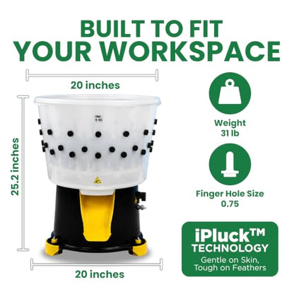 Hatching Time Portable Chicken Plucker Machine, 20" ABS Drum, 1-2 Chicken - size: 1–2 Chicken