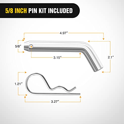Nilight ATV UTV Trailer Hitch 3-in-1 Fits 1-1/4" Receiver with 2 inch Ball - color: 1.25" Hitch Receiver with 2" Ball