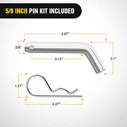 Nilight ATV UTV Trailer Hitch 3-in-1 Fits 1-1/4" Receiver with 2 inch Ball - color: 1.25" Hitch Receiver with 2" Ball