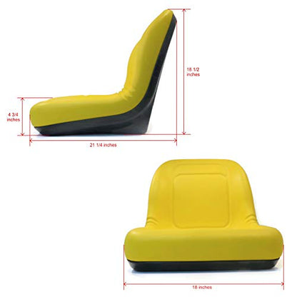 A&I Products Yellow High Back Seat for John Deere 415 & 425 Lawn Mower Models