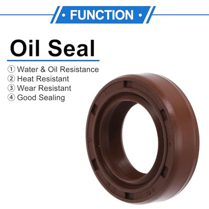 Universal Oil Seal TC Double Lip W Steel Spring Seal Ring Rotary Shaft Seal 16x26x7mm High Pressure FKM Rubber Brown 2 Pcs - size: 16x26x7mm