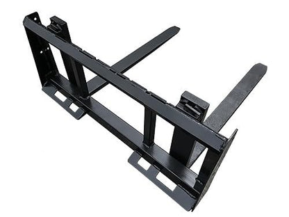 48" Skid Steer Pallet Fork Frame w/Guard Attachment, 48" Fork Blades, 4000 LB, Quick Attach - size: 48" Pallet Fork w/Guard Attachment