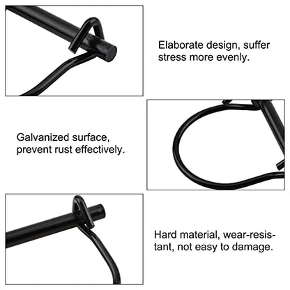 INCREWAY 10pcs Wire Lock Pin, 1/4" Heavy Duty Safety Coupler Shaft Locking Pin Hitch Pto Pin Round Loop Wire Lock Trailers Pin for Farm Lawn Garden (Pack of 2) - size: 10 PCS (Pack of 2)