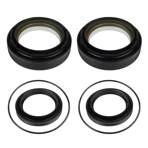 Front Axle Vaccum Knuckle & Tube Seal Kit Fit compatible with Ford Super Duty Excursion F250 F350 F450 F550 1998-2004 compatible with Front Leaf Spring Dana 50 60 axles replace 50491 50381