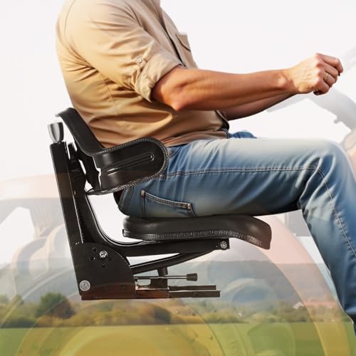 VEVOR Universal Forklift Seat Wrap Around, Tractor Suspension Seat Black