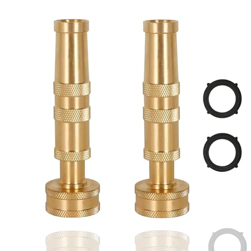 Heavy Duty Brass Adjustable Hose Nozzle, 2-Pack ﻿ - size: 1.2*1.2*4