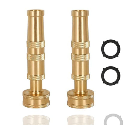 Heavy Duty Brass Adjustable Hose Nozzle, 2-Pack ﻿ - size: 1.2*1.2*4