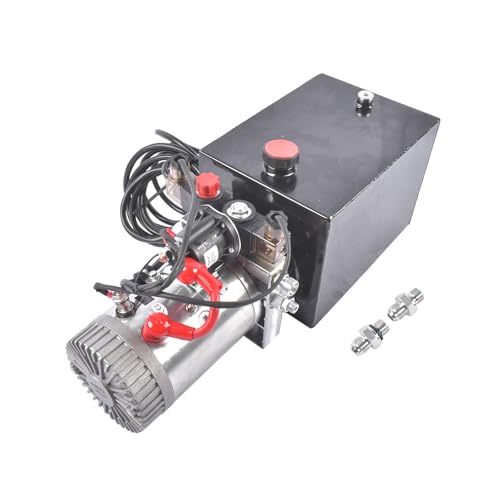 8 Quart Hydraulic Power Unit 3200 PSI 12V DC Double Acting Dump Trailer Pump 1.6KW Heavy Duty Hydraulic Pump for Dump Trailers Car Lifting Agricultural Equipment with Metal Oil Reservoir Mustrod - size: 8 Quart Double Acting