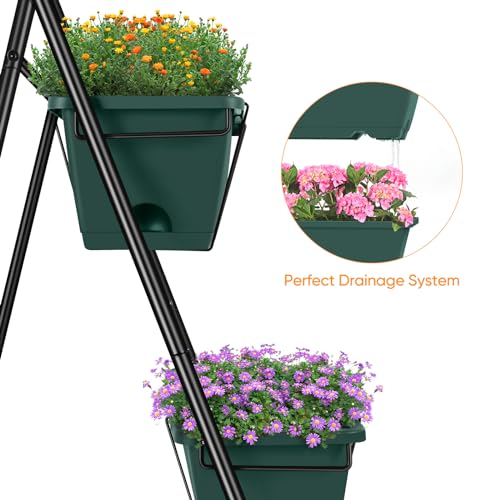 Vertical Raised Garden Bed 3 Tier Garden Planter Standing Planter Box Herb Garden Planter Outdoor and Indoor for Vegetables Flowers Green - color: Green