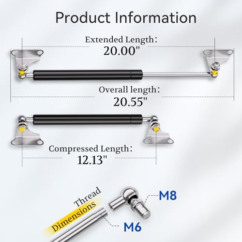 ARANA Gas Struts 20" 100lb for RV Bed & Storage Box, 2 Pack - size: 20" 100LB