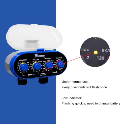 Watering Hose Sprinkler Timer Garden Irrigation System Controller Electronic Water Timer with Two Outlets Color Blue - style: 2 Outlet Timer