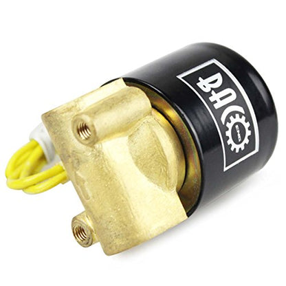 BACOENG 1/4" DC12V Electric Solenoid Valve (NPT, Brass, Normally Closed) - size: 1/4"NPT-Brass