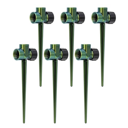 RESTMO Sprinkler Stake 6 Pack Zinc Alloy Lawn Sprinkler Spike Base - size: 6 Pack