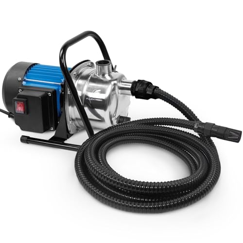 FLUENTPOWER Portable Garden Transfer Pump, 900GPH Electric Sprinkler Booster Pump, Shallow Well Jet Pump for Home Lawn Irrigation and Water Draining, included 13 ft Suction Hose Kit - size: 1HP with Suction Hose Kit
