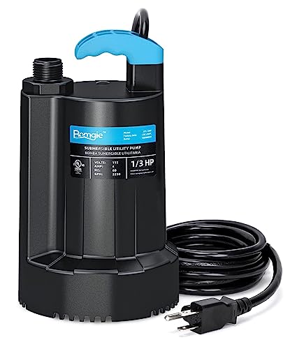 1/3 HP Submersible Water Pump, 2250GPH Sump Pump, 10ft Cord - color: Dark