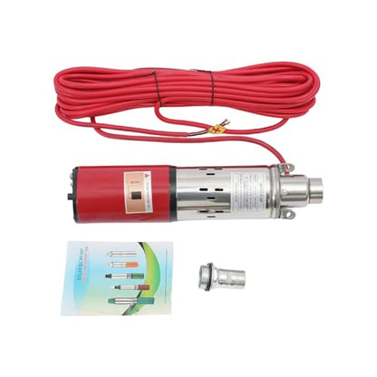 12V DC Submersible Well Pump, 180W Electric Powered Water Pump 396Gal Max Lift 20m/787.4in, Submersible Pump for Farm Irrigation Agricultural Garden Home