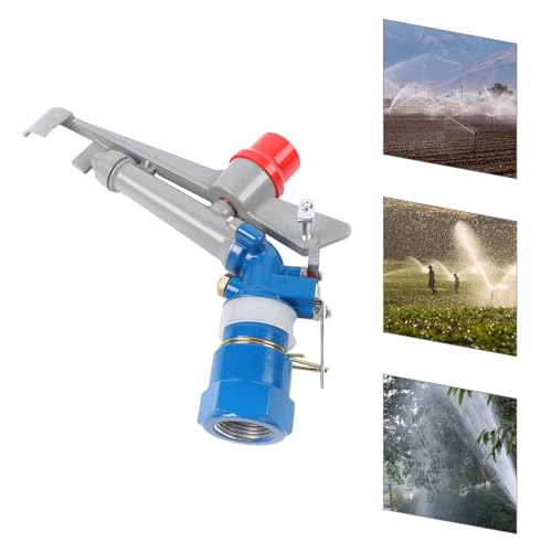 Garden Hose Nozzle Heavy Duty Brass Metal Sprayer Nozzle, 36-360° Adjustable Angle Irrigation Sprinkler Head, Limiting Circlip Controls Swing Range for Car Washing, Outdoor Gardening & Greening