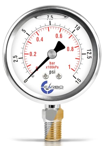 Pressure Gauge, 2.5" Dial, 15 PSI - size: 0-15 Psi, style: STANDARD