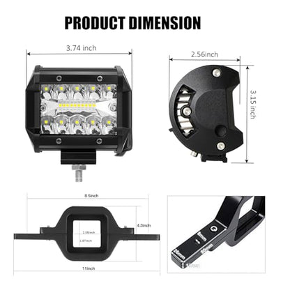 BESTZHEYU 4 Inch Hitch Backup Light with 2 Inch Towing Hitch Mount Brackets - color: White, size: 2 inch