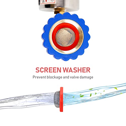 MEASUREMAN Lead-Free Brass Water Pressure Regulator 3/4’’ Female & Male Thread, with 0-100psi Glycerin-Filled Pressure Gauge, for RV, Camper, Trailer, Garden, Plumbing System 2 Pack - size: Regulator with Pressure Gauge 2 Pack