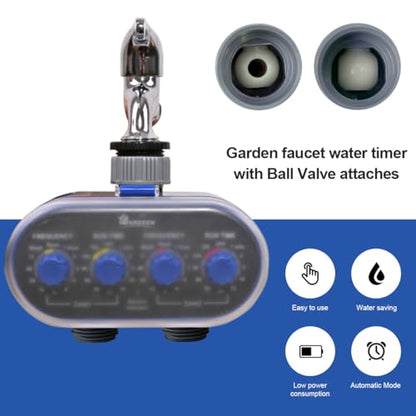 Watering Hose Sprinkler Timer Garden Irrigation System Controller Electronic Water Timer with Two Outlets Color Blue - style: 2 Outlet Timer