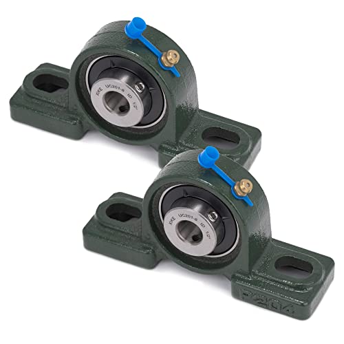 XIKE 2 Pcs UCP201-8 Bore 1/2" Pillow Block Mounted Ball Bearings. - size: UCP201-8 Bore 1/2"