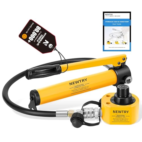 NEWTRY 20T Low Profile Jack+ CP-180 Hand Pump, 1.18" Stroke Multi-Section - size: 20T Hydraulic Jack + cp-180 Pump