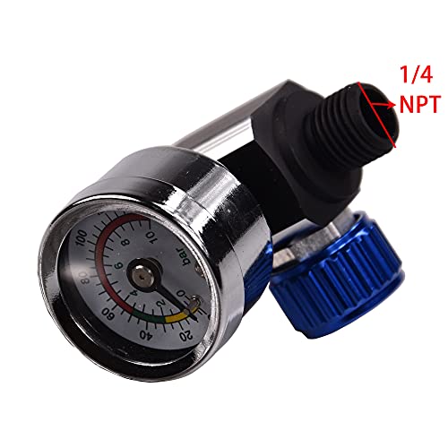 Spray Gun Air Pressure Regulator, 1/4"-NPT Air Pressure Regulator Kit