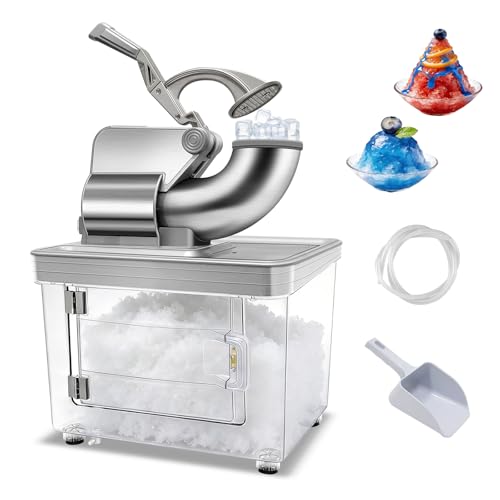 700lbs/h Snow Cone Machine Commercial Ice Shaver Dual Blade Stainless Steel