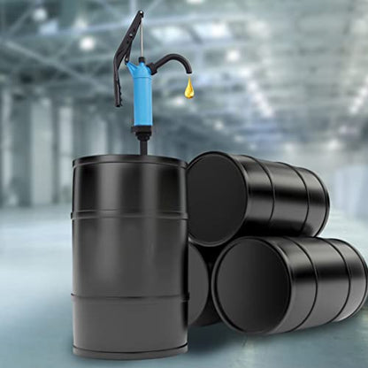Manual Drum Pump Lever Type Blue PP Hand Pump for Gasoline Diesel Water 5-55 Gallon Barrel Transfer