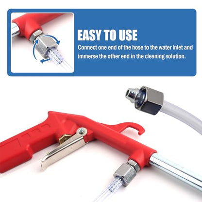 Air Engine Cleaning Gun with 3.93Ft Hose,Elbow Pneumatic Siphon Spray Gun for Car Engine Dust Detail Cleaning,High Pressure Professional Long Air Blow Guns Airs Spray Guns (Red) - color: Red