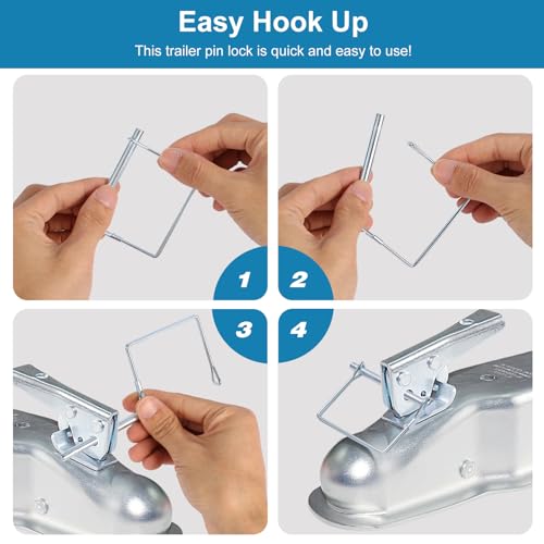 8PC Trailer Hitch Pin, Premium Hitch Pins 1/4, Strong Trailer Coupler Pin