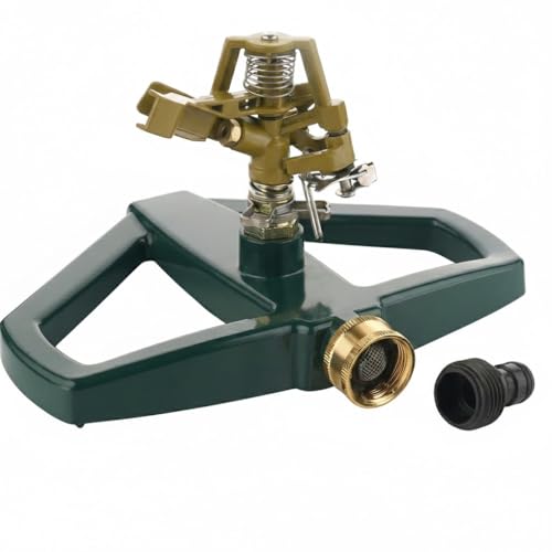 Impact Lawn Sprinkler, 360 Rotating Pulsating Metal Base for Yard & Garden